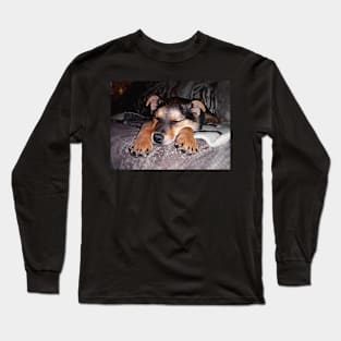 Sweet Sleeping Shepard Puppy Long Sleeve T-Shirt